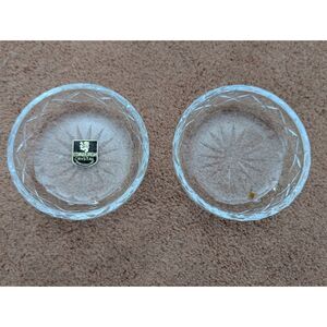 Vintage Star Of Edinburgh Cut Crystal Glass Jewelry Trinket Dish 4” Set of 2